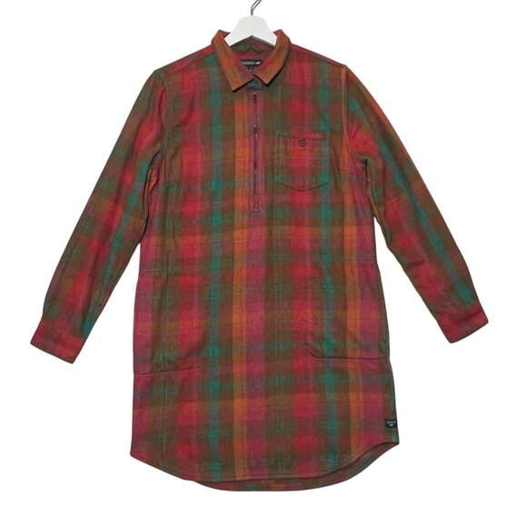 Toad & Co Women Bodie Plaid Flannel ShirtDress Long Sleeve Small Size Pockets - Picture 2 of 13